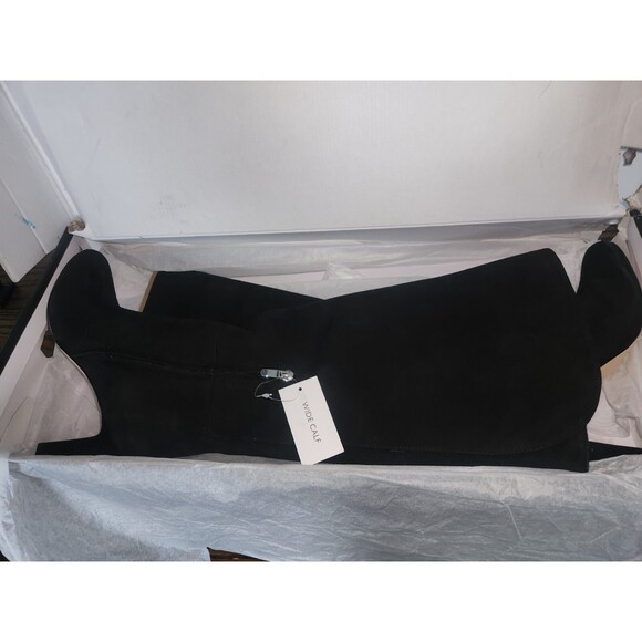 NEW-Wide Calf Nine West Sancha Women's Black 100% Suede Knee High Boots-Size 7 - Picture 8 of 9